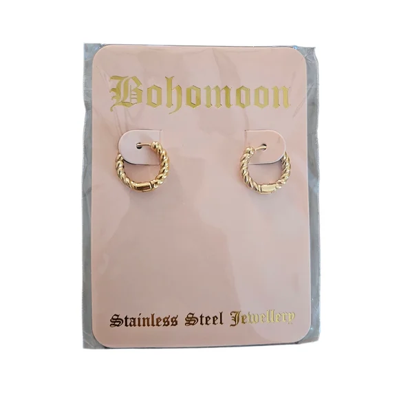 Elegant 18k Gold Hoop Earrings - Picture 2 of 4